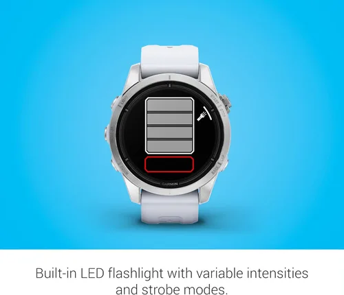 Miniatura 5 de Garmin epix Pro (Gen 2), 42mm, reloj inteligente de alto rendimiento, tecnología de entrenamiento avanzada, linterna incorporada, Whitestone Plata