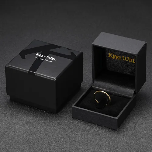 Miniatura 49 de King Will Anillo de boda de tungsteno para hombre, disponible en 15/64 a 25/64 de pulgada (6 a 10 mm), negro/plata, acabado mate, borde pulido