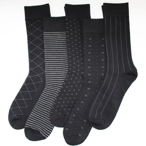 Miniatura 49 de TOEJYJ Calcetines de vestir divertidos para hombre, paquete de calcetines casuales divertidos, coloridos calcetines de algodón a rayas, talla 10-13