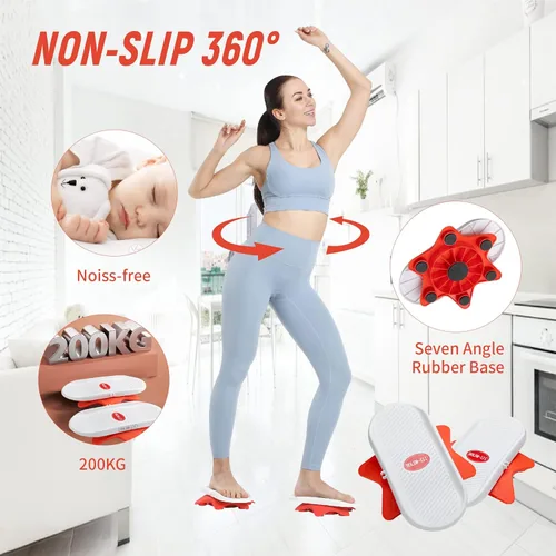 Miniatura 3 de Tabla giratoria de abdominales, tabla de ejercicios Twister, ejercicio de disco de torsión de cintura, ejercicio de tabla de abdominales, Naranja