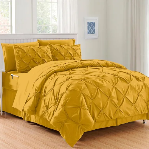Miniatura 9 de Elegant Comfort Juego de edredón de 6 piezas de lujo, más suave y acogedor, juego completo suave y sedoso que incluye juego de sábanas con bolsillos