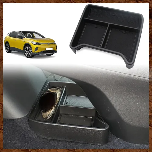 Miniatura 11 de Muslogy para VW ID.4 Bandeja para gafas de sol con ranura para tarjetas, organizador de almacenamiento, accesorios interiores aterciopelados