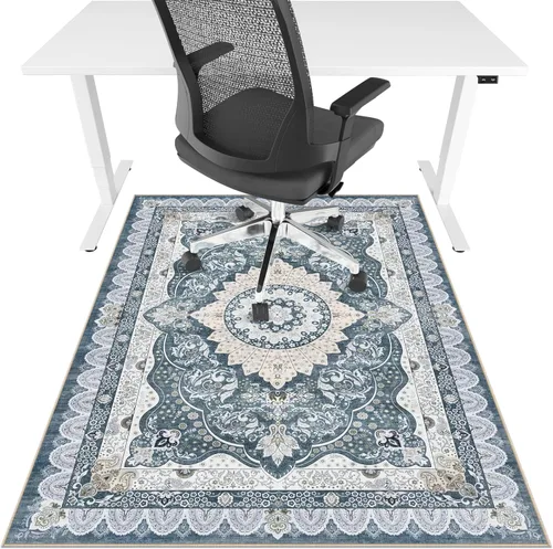 Miniatura 19 de Tapete para silla de oficina para suelo de madera dura y azulejos, 36 x 48 pulgadas, tapete resistente para silla de escritorio para suelos duros