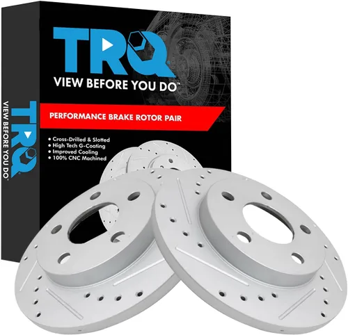 Miniatura 100 de TRQ Juego de rotores de freno de rendimiento trasero con revestimiento G premium compatible con Mazda 6 2014-2021