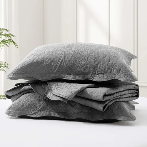 Miniatura 185 de MOONLIGHT20015 Edredón tamaño King (106 x 96 pulgadas) con 2 fundas de almohada (20 x 36 + 2 pulgadas) para todas las estaciones, juego de cama Azul
