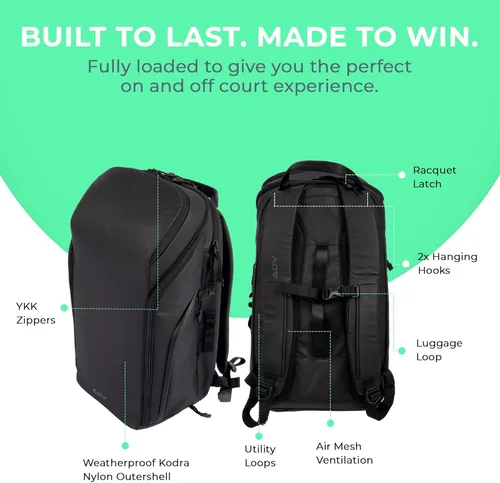 Miniatura 4 de ADV Tennis Pro V3 - Mochila para Tenis y Pickleball V2 - Mochila Flexible