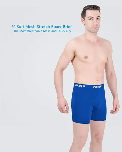 Miniatura 2 de Calzoncillos tipo bóxer de malla de rendimiento atlético para hombre, paquete de 5