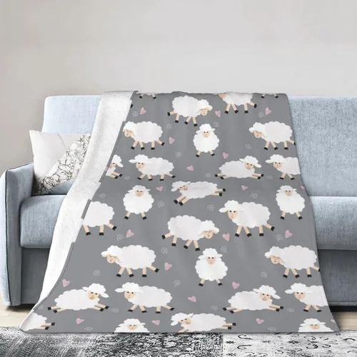 Miniatura 8 de Manta de forro polar de oveja, ligera y ultrasuave, para sofá, cama, campamento, viajes, manta de microfibra súper suave y acogedora de 50 x 40