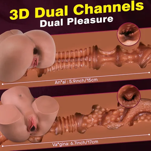 Miniatura 4 de Masturbador masculino realista de 11.2 libras con vagina y ano, muñeca sexual de bolsillo, coño, masturbadores realistas de nalgas prominentes