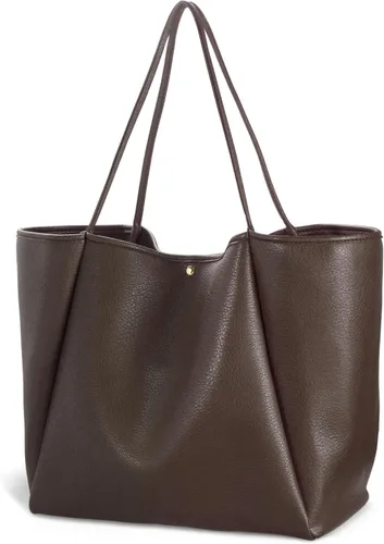 Miniatura 53 de HOXIS Bolso de mano de cuero PU de gran tamaño para mujer, bolso de fin de semana, bolso de viaje