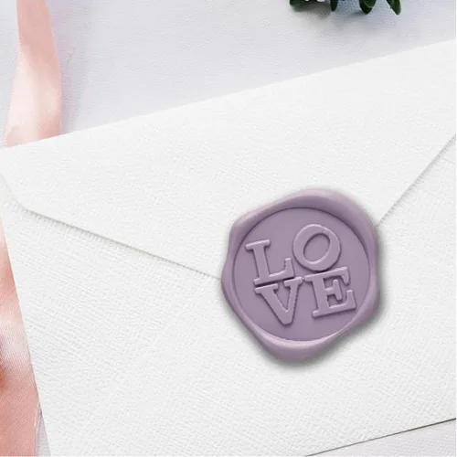 Miniatura 6 de Love - Calcomanías adhesivas para sellar cera, 25 unidades, prefabricadas con cera de sellado real (dorado)
