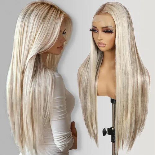 Miniatura 25 de SAPPHIREWIGS Peluca de cabello lacio natural color marrón rojizo #350, sin enredos, línea capilar natural 6 × 13, parte de libertad de encaje