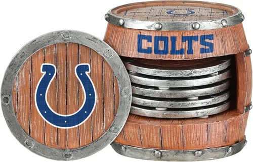 Miniatura 10 de FOCO NFL Team Logo 5-Pack Barrel Beverage Drink Coaster Set