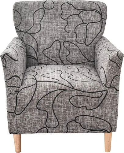 Miniatura 43 de CRFATOP - Funda elástica para sillón de mediados de siglo moderno de 1 pieza, fundas de silla de acento de jacquard con brazos, fundas de silla