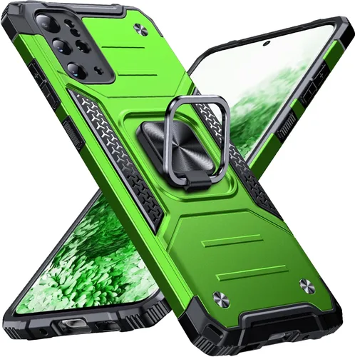 Miniatura 59 de Anqrp Funda para Galaxy S22 Ultra, Funda Protectora de Teléfono de Grado Militar con Soporte Plegable de Anillo de Metal Giratorio