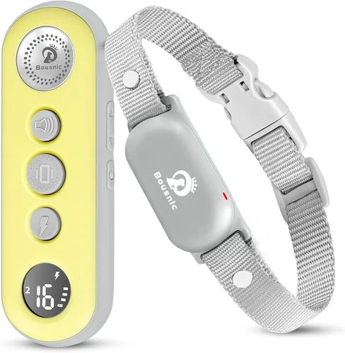 Miniatura 8 de Bousnic Collar de entrenamiento para perros con control remoto, collar de choque de perro de 1000 pies para perros pequeños, medianos y grandes, Rosa