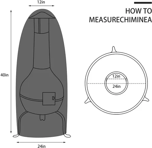 Miniatura 2 de Fundas de chimenea impermeables, funda protectora para calentador de fuego, fundas de chimenea de patio al aire libre, funda duradera para chimeneas