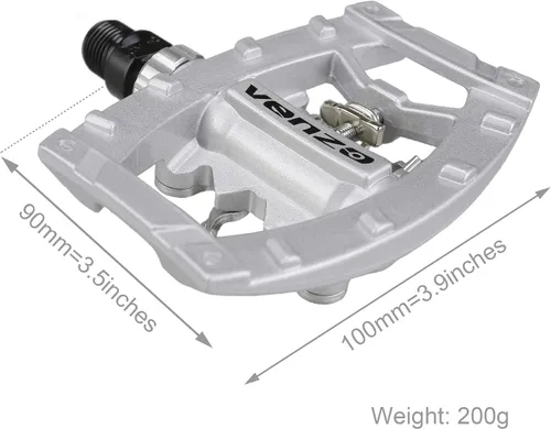 Miniatura 3 de Venzo Plataforma de doble función multiusos compatible con Shimano SPD bicicleta de montaña con pedales sellados sin clipless – plataforma dual