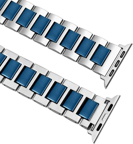 Miniatura 6 de Juntan Correa de reloj de cerámica de acero inoxidable azul verde marrón compatible con Apple Watch Band 1.496 in 1.575 in 1.614 in 1.654 in 1.732