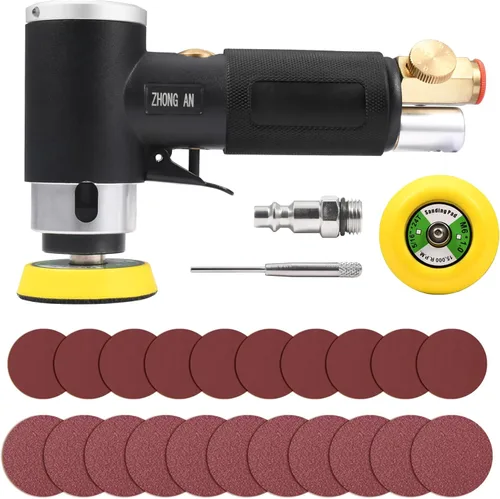 Miniatura 9 de Mini lijadora orbital de 2 3 pulgadas con lijadora Air Dual Action Lijadora Pulidora de aire súper suave y remolino libremente para el trabajo