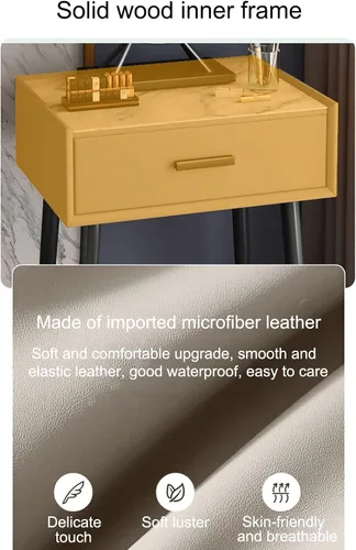 Miniatura 6 de Juego de mesa de tocador con espejo de brillo ajustable y taburete acolchado, mesa de maquillaje con cajón grande para mujeres, niñas pequeñas Gris
