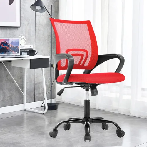 Miniatura 9 de Juego de 2 sillas ergonómicas de escritorio, sillas de oficina de malla para computadora con soporte lumbar y reposabrazos, silla de trabajo Gris