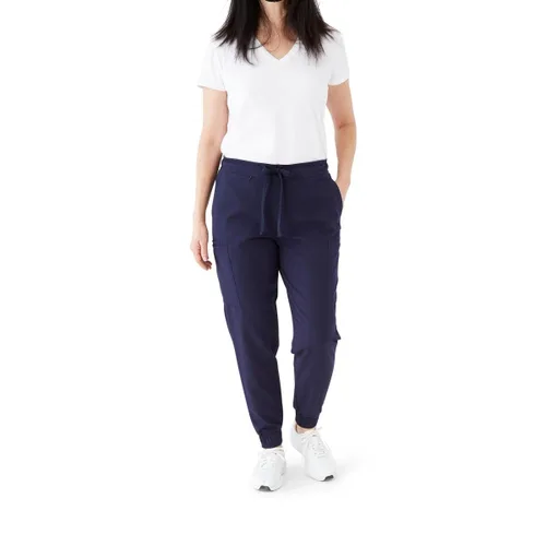 ave. First - Pantalón deportivo tipo cargo para mujer, color azul marino, talla M