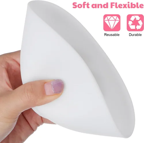 Miniatura 7 de Juego de 3 cuencos de silicona de silicona para máscara facial de color blanco para mascarilla facial, aplicación de aceite para el cabello