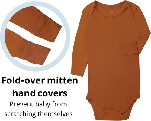 Miniatura 3 de GUISBY Body para bebé, body de manga larga de rayón para niños y niñas de 0 a 24 meses