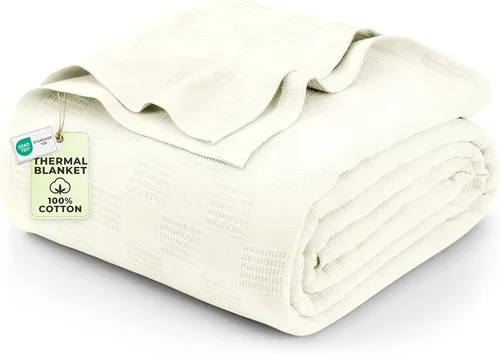 Miniatura 28 de Utopia Bedding Manta térmica 100% algodón, suave, ligera, transpirable, acogedora manta de primavera y verano para cama, decoración del hogar