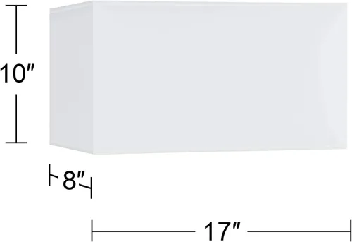 Miniatura 4 de Pantalla de lámpara rectangular (premontada) cuero sintético marrón de imitación grande 17 pulgadas de ancho x 8 pulgadas de profundidad x 10
