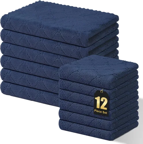 Miniatura 63 de Homaxy - Paquete de 12 trapos de cocina (10 x 10 pulgadas, morado), de terciopelo coral, supersuaves y absorbentes, de secado rápido, paño