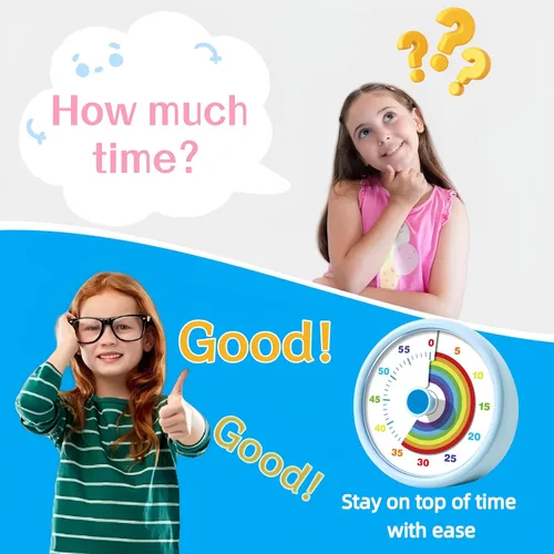 Miniatura 2 de Temporizador visual para niños, temporizador de tiempo de 60 minutos, temporizador para niños, para aula, oficina en casa, temporizador de cuenta