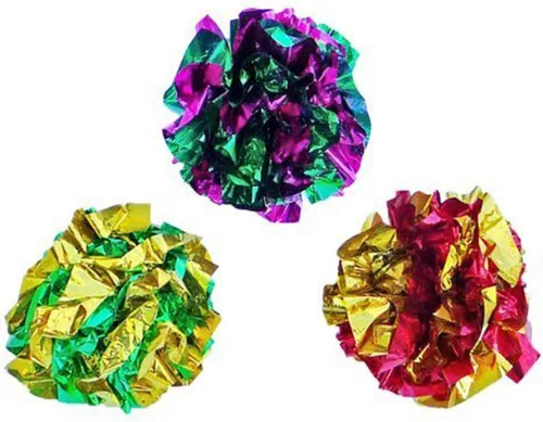 Miniatura 3 de Bolas arrugadas de Mylar originales para gatos, paquete de 6