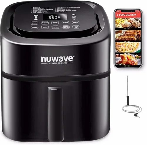 Miniatura 13 de Nuwave Brio Plus - Freidora de aire de 8 cuartos de galón, sin PFAS, nueva y mejorada, pantalla táctil digital, pantalla blanca fría, 50 °F ~ 400 °F
