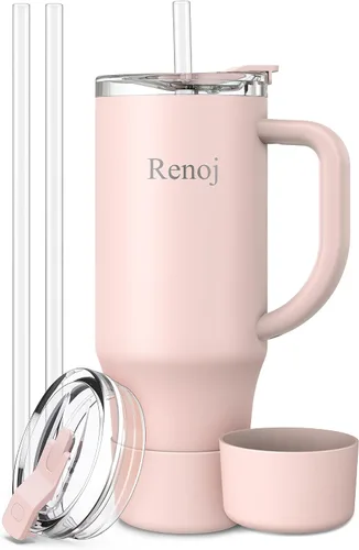 Miniatura 11 de Renoj FlexSlide White - Taza aislada 100% resistente a derrames, para café helado y bebidas calientes, se adapta al portavasos del automóvil, regalo