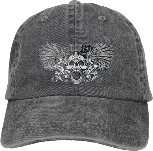 Miniatura 9 de Cowboy Hat Trendy Hats for Man and Women Djustable Four Season Outdoor Baseball Cap of Hell Skull with Angel Deep Heather