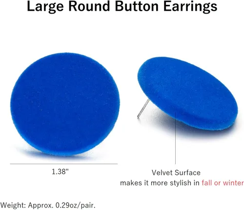 Miniatura 5 de Aretes de botón, aretes redondos grandes de acrílico para mujer