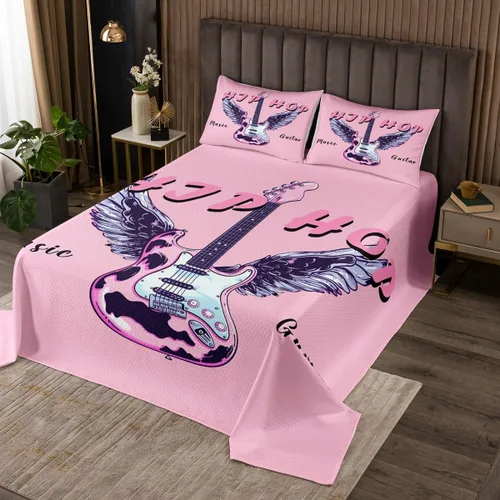 Miniatura 51 de Castle Fairy Cowboy Boots Bedspread Twin Size Bohemia Musical Guitar Coverlet Set Boys Bedroom Present Western Rustic Cowgirl Decor Bedding Set