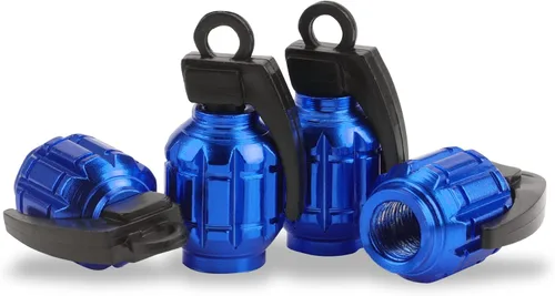 SINGARO Tapón de válvula de neumático de aluminio, cubierta de vástago de válvula de neumático de automóvil impermeable y a prueba de polvo, azul