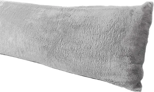 Miniatura 8 de Funda de almohada corporal extra suave, material sherpa/microfelpa, 20 x 54 pulgadas, cierre de cremallera (Bice)