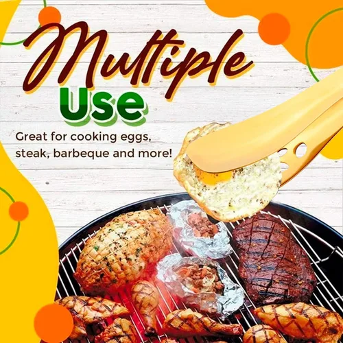 Miniatura 4 de Paquete de 2 pinzas de cocina para cocinar, pinzas de acero inoxidable dorado de 10 pulgadas para parrilla, utensilios de servir resistentes al