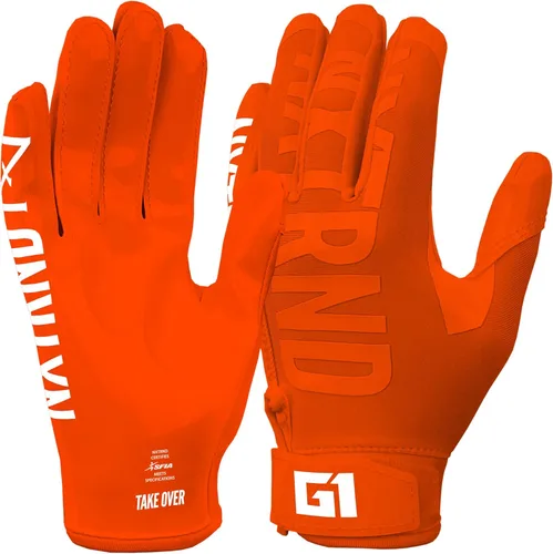 Nxtrnd G1 - Guantes de fútbol juvenil, guantes receptores adhesivos para niños Naranja