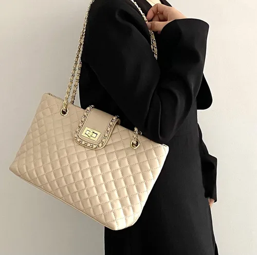 Miniatura 3 de Bolso grande acolchado de doble correa de 11.8 pulgadas13.4 pulgadas para mujer, bolso de mano Hobo (2 tamaños disponibles)