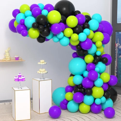 Miniatura 11 de Kit de arco de globos azul, amarillo y blanco, guirnalda de globos azul claro, verde azulado y amarillo blanco, globos azules y amarillos para Rojo