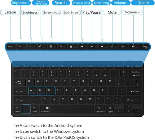 Miniatura 4 de TaIYanG Teclado Bluetooth para iPad Teclado inalámbrico compatible con iPad 10ª/10.2 (9ª/8ª/7ª generación), Air 5ª/4ª, Pro 11/12.9, 9.7, Mini y Negro