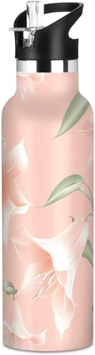 Miniatura 23 de Retro Dahlia Pink BPA-Free Leak Proof Sports Insulated Water Bottle with Leak Proof Spout Lid Double Wall Vacuum Bike Running Sports Travel Gym