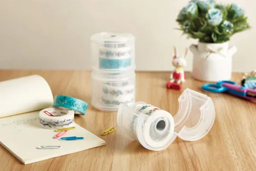 Miniatura 2 de YUBBAEX Washi - Dispensador de cinta dispensadora de cinta organizador de plástico portátil para artes, manualidades, suministros de diario, álbumes