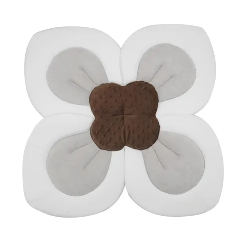 PandaEar Almohadilla de baño para bebé recién nacido, pétalos de flores suaves para fregadero, bañera, regalo esencial para ducha (gris)