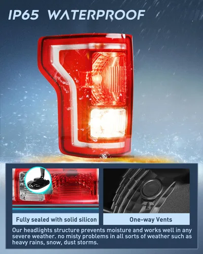 Miniatura 4 de Nilight Conjunto de luz trasera compatible con Ford F150 F-150 2015 2016 2017 de repuesto de lámpara trasera estilo OE con bombillas y arnés lado